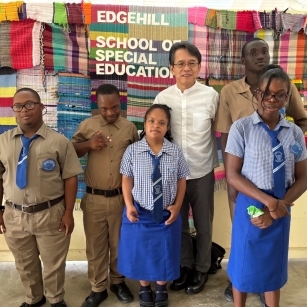 At Edgehill School of Special Education with students